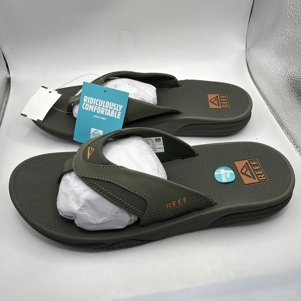 Reef Mens Cushion Fanning Flip Flops Water Friendly Comfort Beach Sandal Size12
